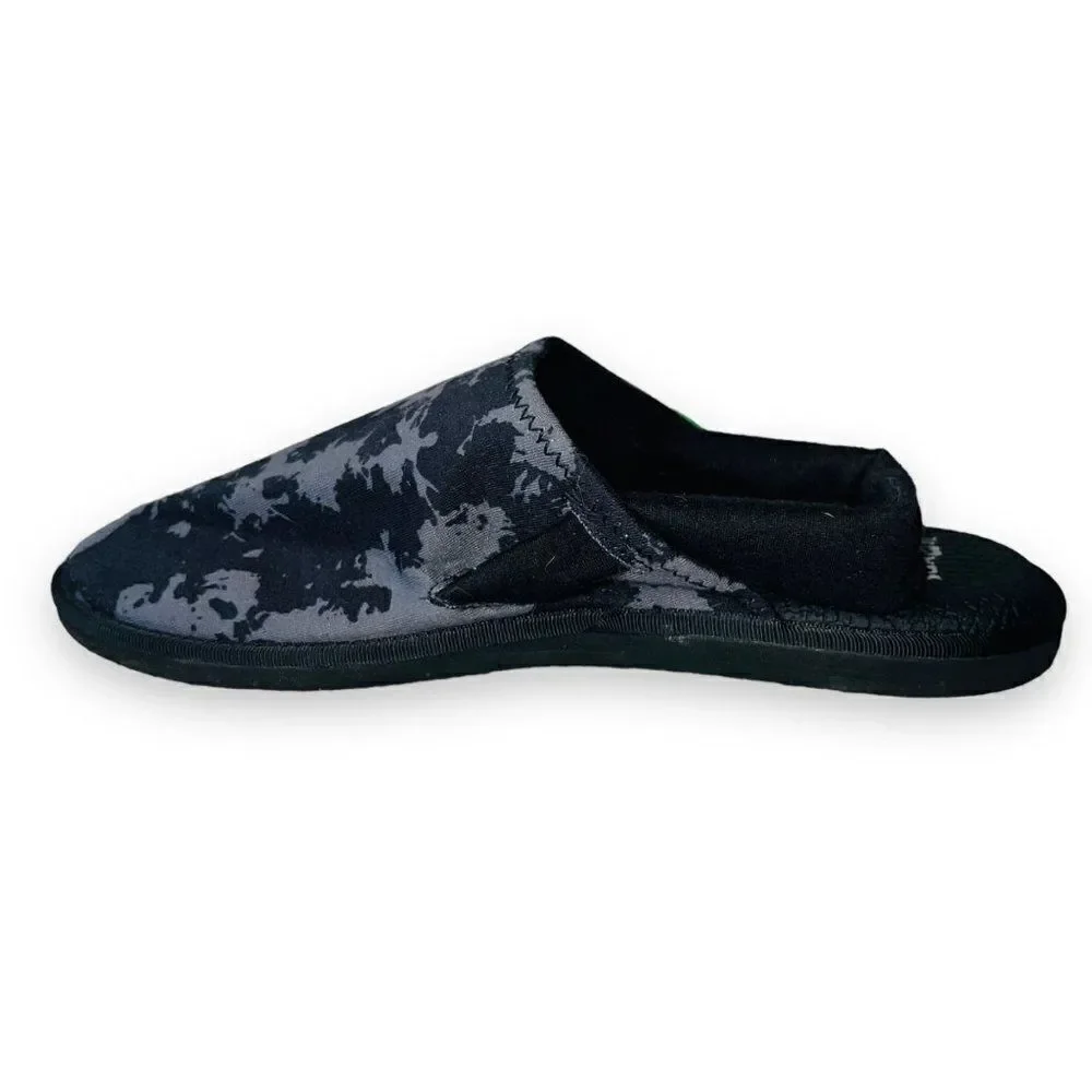 Sanuk Yoga Sling Cruz Slingback Sandals Black Tie-Dye 1100769‎ Women's 7